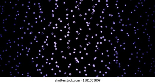 Dark Purple vector background with colorful stars. Colorful illustration in abstract style with gradient stars. Pattern for wrapping gifts.