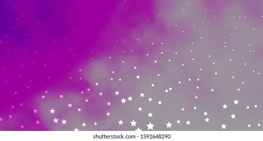 Dark Purple vector background with colorful stars. Modern geometric abstract illustration with stars. Pattern for new year ad, booklets.