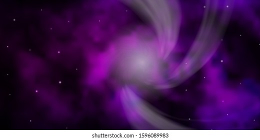 Dark Purple vector background with colorful stars. Modern geometric abstract illustration with stars. Pattern for websites, landing pages.