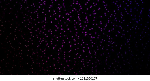 Dark Purple vector background with colorful stars. Decorative illustration with stars on abstract template. Design for your business promotion.