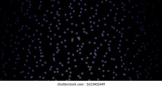 Dark Purple vector background with colorful stars. Decorative illustration with stars on abstract template. Pattern for websites, landing pages.