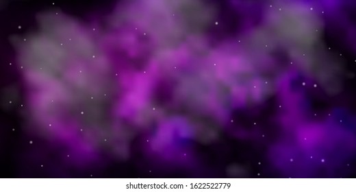 Dark Purple vector background with colorful stars. Colorful illustration with abstract gradient stars. Pattern for wrapping gifts.