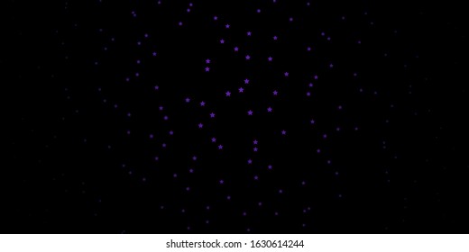 Dark Purple vector background with colorful stars. Decorative illustration with stars on abstract template. Best design for your ad, poster, banner.
