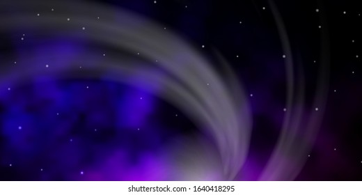 Dark Purple vector background with colorful stars. Colorful illustration with abstract gradient stars. Pattern for websites, landing pages.