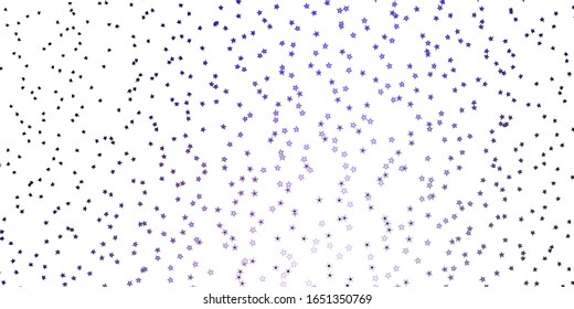 Dark Purple vector background with colorful stars. Shining colorful illustration with small and big stars. Best design for your ad, poster, banner.