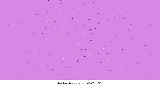 Dark Purple vector background with colorful stars. Colorful illustration in abstract style with gradient stars. Theme for cell phones.