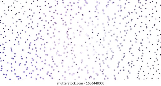 Dark Purple vector background with colorful stars. Shining colorful illustration with small and big stars. Best design for your ad, poster, banner.