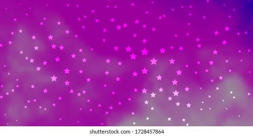 Dark Purple vector background with colorful stars. Modern geometric abstract illustration with stars. Design for your business promotion.