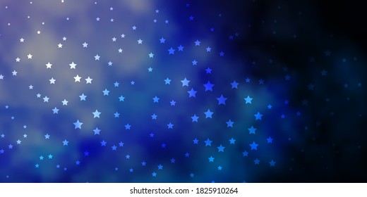 Dark Purple vector background with colorful stars. Decorative illustration with stars on abstract template. Pattern for wrapping gifts.