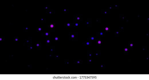 Dark purple vector background with covid-19 symbols. Abstract illustration with biological gradient shapes. Design for biohazard warning.