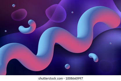 Dark Purple vector background with curved circles. Creative illustration in halftone memphis style with gradient. The template for cell phone backgrounds.
