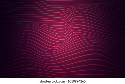 Dark Purple vector background with curved ribbons. An elegant bright illustration with gradient. The elegant pattern of a brand book.