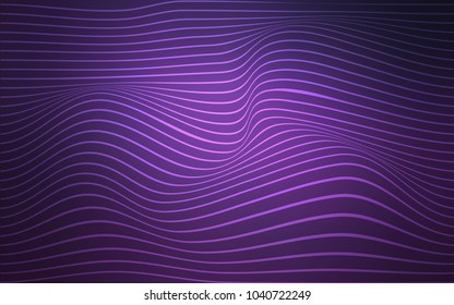 Dark Purple vector background with curved lines. An elegant bright illustration with gradient. A new texture for your  ad, booklets, leaflets.