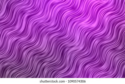 Dark Purple vector background with curved circles. Modern gradient abstract illustration with bandy lines. Brand-new design for your ads, poster, banner.