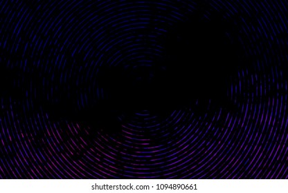 Dark Purple vector background with curved circles. Shining crooked illustration in marble style. Brand new design for your ads, poster, banner.