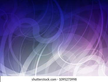 Dark Purple vector background with curved circles. Modern gradient abstract illustration with bandy lines. A completely new marble design for your business.