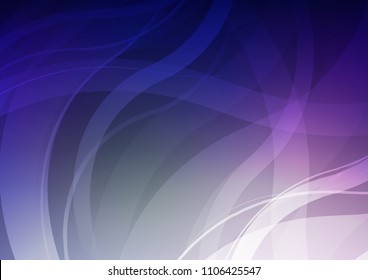 Dark Purple vector background with curved circles. An elegant bright illustration with gradient. Pattern for your business design.