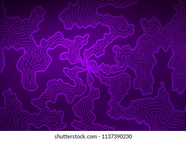 Dark Purple vector background with curved circles. Colorful abstract illustration with gradient lines. The best blurred design for your business.