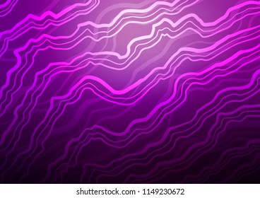 Dark Purple vector background with curved circles. Shining illustration, which consist of blurred lines, circles. New composition for your brand book.