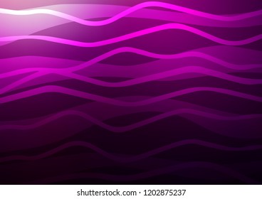 Dark Purple vector background with curved lines. Glitter abstract illustration with colored lines. Smart design for your business advert.