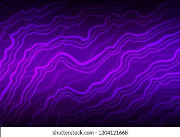 Dark Purple vector background with curved circles. Glitter abstract illustration with wry lines. The best blurred design for your business.