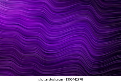 Dark Purple vector background with curved circles. A vague circumflex abstract illustration with gradient. Brand new design for your ads, poster, banner.