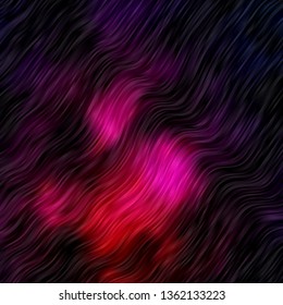 Dark Purple vector background with curved lines. Illustration in halftone style with gradient curves. Best design for your posters, banners.