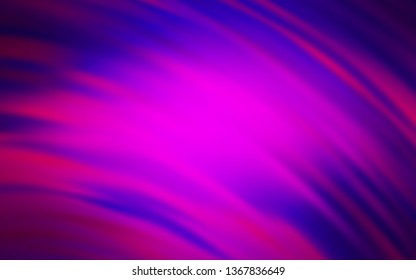 Dark Purple vector background with curved lines. Colorful geometric sample with gradient lines.  Pattern for your business design.