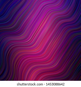 Dark Purple vector background with curved lines. Gradient illustration in simple style with bows. Best design for your posters, banners.