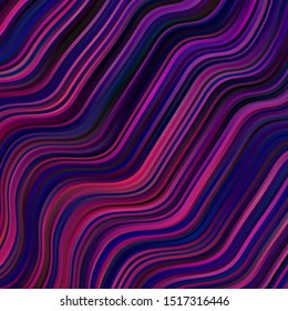 Dark Purple vector background with curved lines. Gradient illustration in simple style with bows. Best design for your posters, banners.
