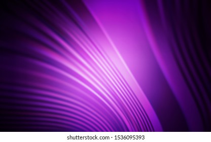 Dark Purple vector background with curved lines. Colorful geometric sample with gradient lines.  Pattern for your business design.