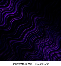 Dark Purple vector background with curved lines. Gradient illustration in simple style with bows. Pattern for websites, landing pages.