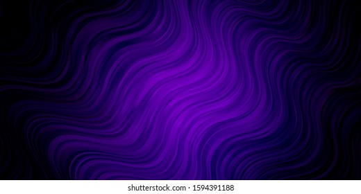 Dark Purple vector background with curved lines. Gradient illustration in simple style with bows. Pattern for websites, landing pages.