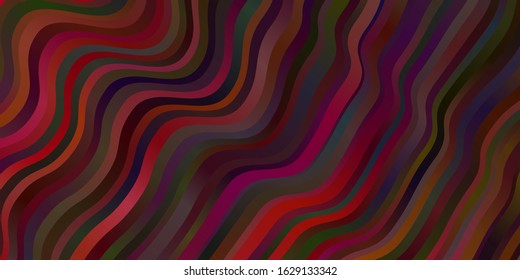 Dark Purple vector background with curved lines. Colorful illustration with curved lines. Smart design for your promotions.