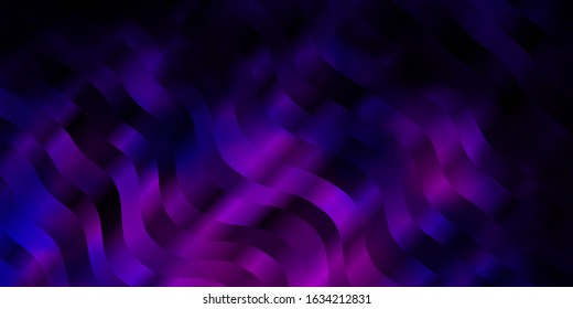 Dark Purple vector background with curved lines. Colorful illustration, which consists of curves. Pattern for booklets, leaflets.