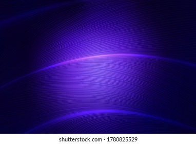 Fondo vector púrpura oscuro con líneas curvas. Ilustración creativa en estilo de semitono con gradiente. Textos para folletos, folletos.
