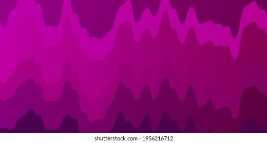 Fondo vector púrpura oscuro con líneas curvas. Ilustración colorida, que consiste en curvas. Diseño para su promoción comercial.