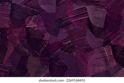Dark Purple vector background with curved lines. A shining illustration, which consists of curved lines. Simple template for your design.