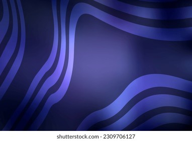 Fondo vector púrpura oscuro con líneas curvas. Ilustración creativa en estilo de semitono con gradiente. Una muestra de sus ideas.