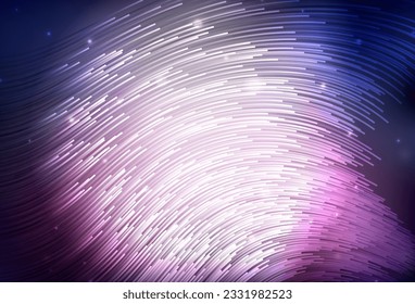 Dark Purple vector background with curved lines. Colorful geometric sample with gradient lines.  Elegant pattern for a brand book.