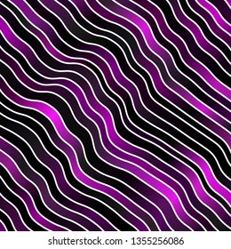 Dark Purple vector background with curves. Bright sample with colorful bent lines, shapes. Best design for your posters, banners.