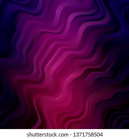 Dark Purple vector background with curves. Illustration in abstract style with gradient curved.  Pattern for booklets, leaflets.