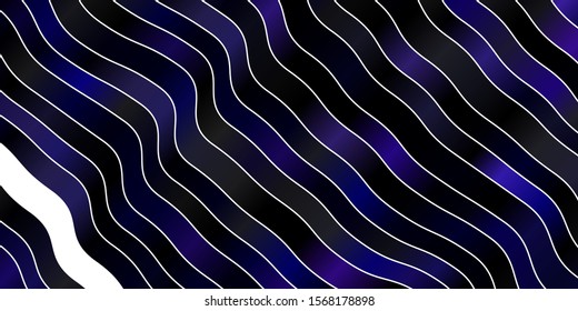 Dark Purple vector background with curves. Colorful geometric sample with gradient curves.  Pattern for websites, landing pages.