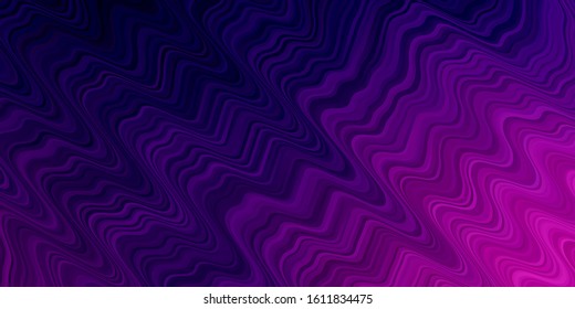 Dark Purple vector background with curves. Colorful illustration, which consists of curves. Smart design for your promotions.