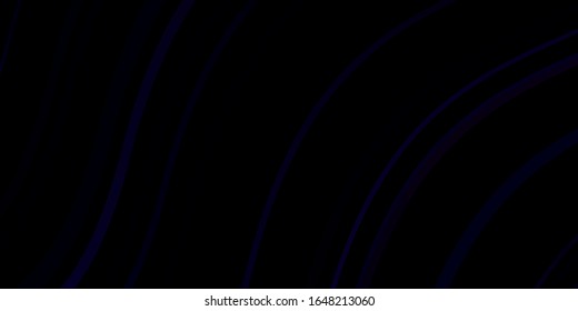 Dark Purple vector background with curves. Abstract illustration with bandy gradient lines. Design for your business promotion.