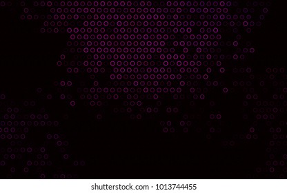 Dark Purple vector  background with dots. Illustration with set of shining colorful abstract circles. Completely new template for your brand book.