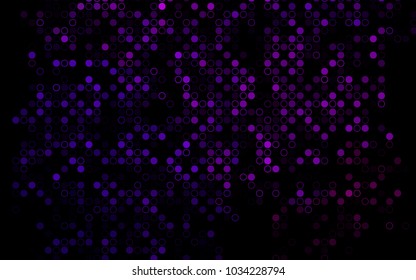 Dark Purple vector  background with dots. Blurred decorative design in abstract style with bubbles. Completely new template for your brand book.