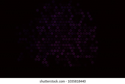 Dark Purple vector  background with dots. Blurred bubbles on abstract background with colorful gradient. New design for ad, poster, banner of your website.