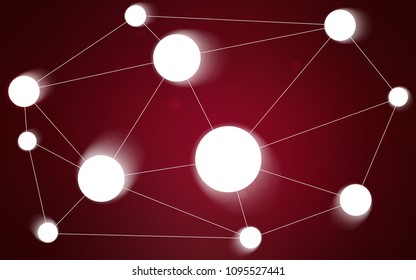 Dark Purple vector background with dots and lines. Illustration with set of colorful abstract circles and lines. Pattern can be used as texture of wallpapers.