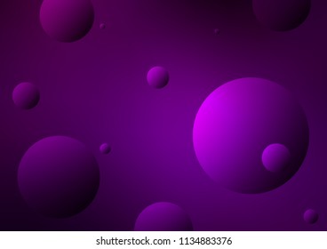 Dark Purple vector background with dots. Blurred bubbles on abstract background with colorful gradient. The pattern can be used for ads, leaflets of liquid.